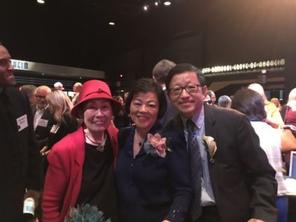 National Philanthropy Day - Anaheim, CA. Picture L to R: Ms. Ruth Ding, Ms. Ling Zhang, Mr. Charlie Zhang